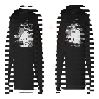 肉球を見せる猫ちゃん キジ白猫 猫好き 動物 かわいい おもしろ ネタ 長袖Tシャツ - Kawaiitshirt