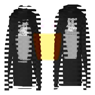 胸ポケットにハムスター 長袖Tシャツ - Kawaiitshirt