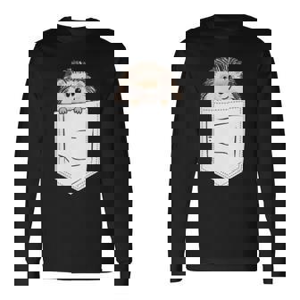 胸ポケットに入ったハリネズミ 衣類 ハリネズミ ギフト 長袖Tシャツ - Kawaiitshirt