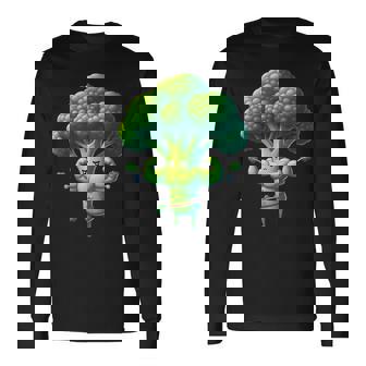 腹筋付き筋肉ブロッコリー 長袖Tシャツ - Kawaiitshirt