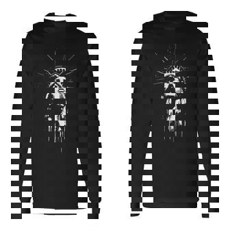 自由の女神、ニューヨークのアイコン、アメリカ、ゴッサムのデザイン。 長袖Tシャツ - Kawaiitshirt