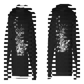 自由の女神猫 Nycプライド 長袖Tシャツ - Kawaiitshirt