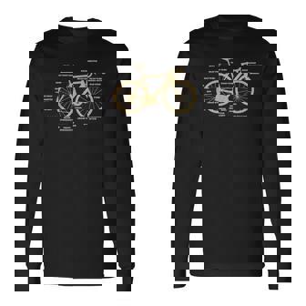 自転車 サイクリング 解剖学 ロードバイク パーツ バイク サイクリング サイクリング 長袖Tシャツ - Kawaiitshirt