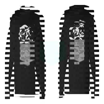 自転車チェストポケットバッグ 迷彩柄 マウンテンバイクギフト 長袖Tシャツ - Kawaiitshirt