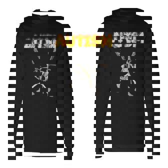 自閉症スケルトンミーム 長袖Tシャツ - Kawaiitshirt