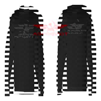 航空ソビエト連邦キリリック、ハンマーと鎌付き 長袖Tシャツ - Kawaiitshirt