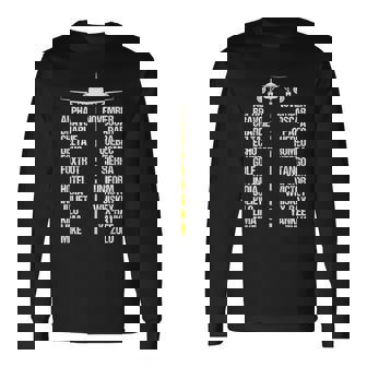 航空機 フォネティック アルファベットコード パイロット 飛行機 航空機 長袖Tシャツ - Kawaiitshirt