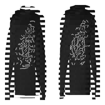 船員、スキッパー、船員のための帆船アンカーとボート。 長袖Tシャツ - Kawaiitshirt