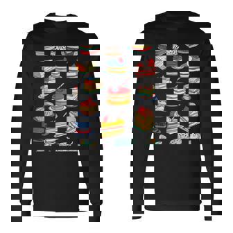 色鮮やかなケーキ柄 フーディー向け 長袖Tシャツ - Kawaiitshirt