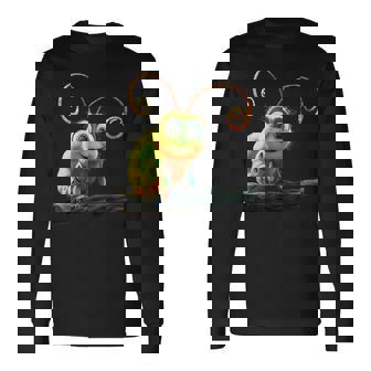 芋虫 面白い芋虫甘い緑の芋虫 長袖Tシャツ - Kawaiitshirt