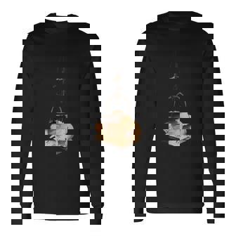 葛飾北斎作 たぬき 長袖Tシャツ - Kawaiitshirt