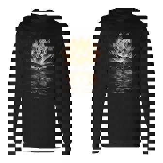 蓮の花 ヨガ 瞑想 禅 スピリチュアル オーム 仏教 ギフト 長袖Tシャツ - Kawaiitshirt