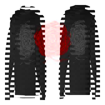 薔薇 花 メンズ レディース 半袖 ロック おしゃれ かっこいい ワイルド 大きいサイズ プリント 黒 ローザス 長袖Tシャツ - Kawaiitshirt