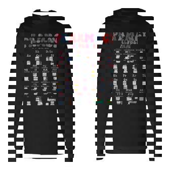 薬局 アルファベット 薬剤師 技術者 薬 看護師 ピル 長袖Tシャツ - Kawaiitshirt