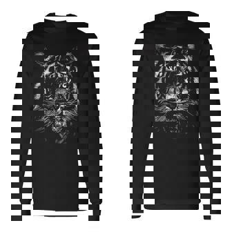 虎 トラ 面白いtシャツ タイガー リアル 寅年 メンズ おもしろ 面白い 服 おもしろグッズ ネタ かっこいい 動物 長袖Tシャツ - Kawaiitshirt