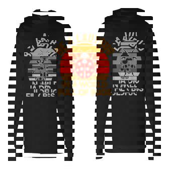 虫だらけの世界でてんとう虫になろう レトロなてんとう虫 長袖Tシャツ - Kawaiitshirt