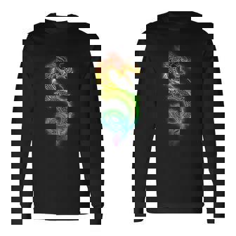 虹と中国の龍 長袖Tシャツ - Kawaiitshirt