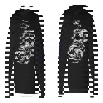 蛇蛇スリザリングブラックワーク 長袖Tシャツ - Kawaiitshirt