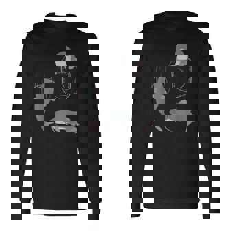 袋に入った魚 ナマズ 長袖Tシャツ - Kawaiitshirt