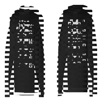 視力検査 ポメラニアン ポメラニアン好き 愛犬家 犬が好き 犬の飼い主 ポメラニアンの飼い主 犬好き 長袖Tシャツ - Kawaiitshirt