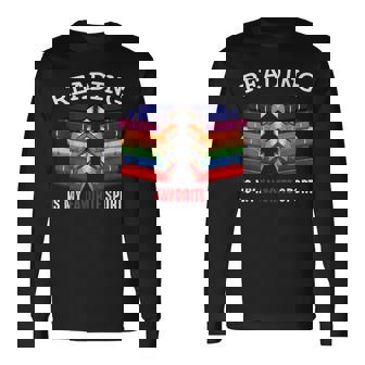 読書は私の好きなスポーツです 本好き 趣味 文学 長袖Tシャツ - Kawaiitshirt