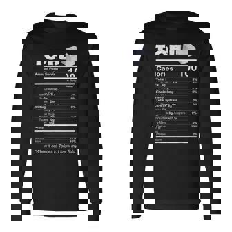 豆腐栄養成分 おもしろ食品 ビーガン ベジタリアンプロテイン 長袖Tシャツ - Kawaiitshirt