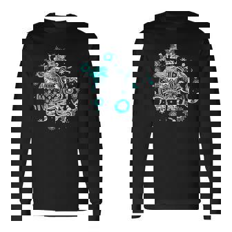 象のギフト タイアート 幸運のタイ ビンテージグラフィック 長袖Tシャツ - Kawaiitshirt