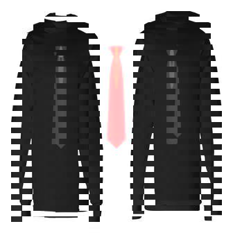 赤いネクタイ、ネクタイファニードレス 長袖Tシャツ - Kawaiitshirt