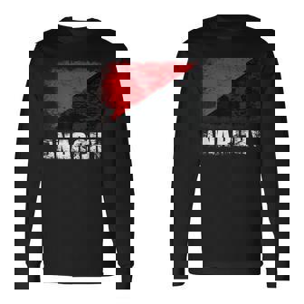 赤黒アナーキーフラッグtシャツ 長袖Tシャツ - Kawaiitshirt