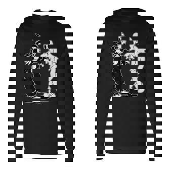 道化師のココと幽霊の踊り 長袖Tシャツ - Kawaiitshirt