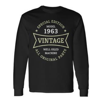 還暦 還暦 60歳 1963年生まれ ヴィンテージ 還暦 長袖Tシャツ - Kawaiitshirt