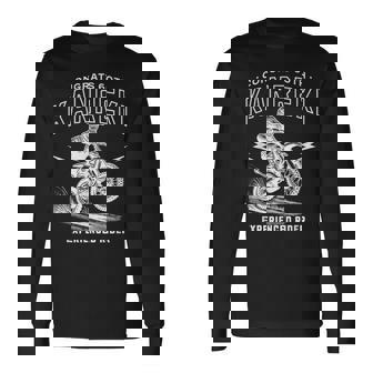 還暦祝い バイク好きな60歳の記念 お祝い オフロード、モトクロスバイク 長袖Tシャツ - Kawaiitshirt