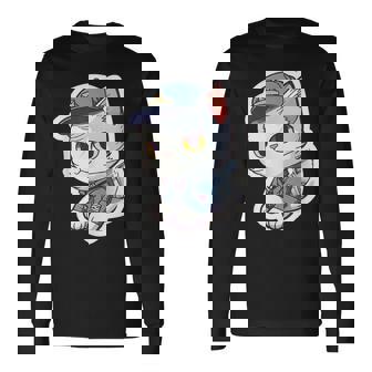 郵便配達員、Dps 配達員の猫を削除 長袖Tシャツ - Kawaiitshirt