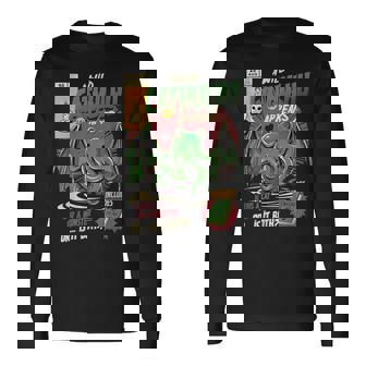 野生のカトゥルフが現れる猫か怪物か変な猫-クトゥルフ 長袖Tシャツ - Kawaiitshirt