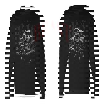 野生の落書きゴリラ王動物猿猿ゴリラ 長袖Tシャツ - Kawaiitshirt