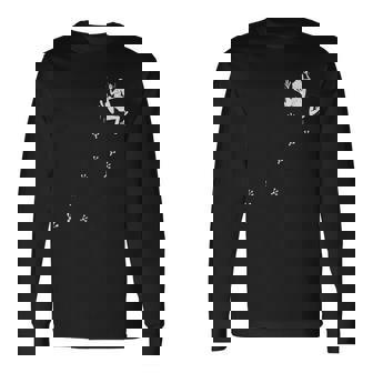 野生動物 足跡 水陸両用 カエル 熱帯雨林 カエル 長袖Tシャツ - Kawaiitshirt