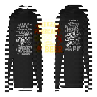 釣り人のための面白い釣りとビールの週末予報 長袖Tシャツ - Kawaiitshirt