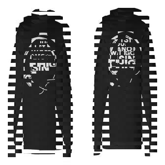 釣り好き 釣りに行きたい 釣り好きな人へのプレゼント 面白い 釣り 趣味 ギフト キャンプ 漁師 長袖Tシャツ - Kawaiitshirt