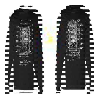 銀河鉄道の駅 猫 長袖Tシャツ - Kawaiitshirt