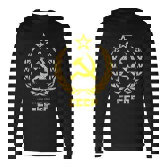 鎌と槌の星cccpソビエト連邦 長袖Tシャツ - Kawaiitshirt