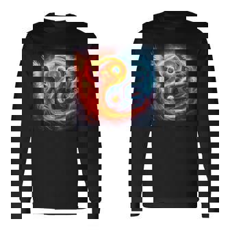 陰陽鳳凰と日本龍 長袖Tシャツ - Kawaiitshirt