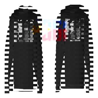 陽気なポギ タガログ語 ピノイ ステートメント フィリピン国旗 長袖Tシャツ - Kawaiitshirt