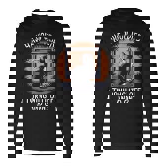 電源を切ってオンにしてみましたか猫が大好きなitコンピューター 長袖Tシャツ - Kawaiitshirt