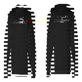 電車 Ecg ハートライン 鉄道ファン 長袖Tシャツ - Kawaiitshirt