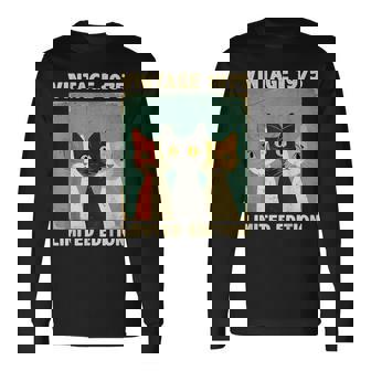 面白い 50歳 ギフト ヴィンテージ 1975 猫好き 50歳の誕生日 長袖Tシャツ - Kawaiitshirt