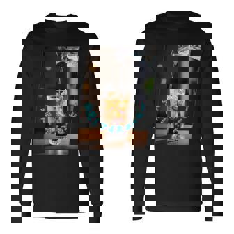 おもしろ 面白い コーヒー アイスコーヒー おもしろい 水 氷 グラス 長袖Tシャツ - Kawaiitshirt