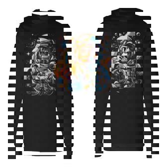 面白い サイケデリック 猿 宇宙飛行士 グラフィック メンズ 長袖Tシャツ - Kawaiitshirt