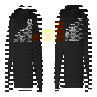 面白い バーグ バーガー バージェスト バーガー ハンバーガー チーズバーガー 長袖Tシャツ - Kawaiitshirt