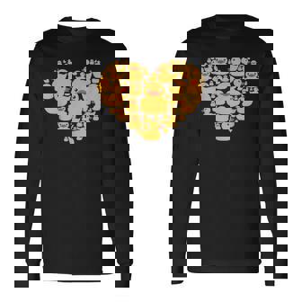 面白い ラバーダック ギフト メンズ レディース クールラバー アヒル ハート 長袖Tシャツ - Kawaiitshirt