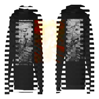 面白い レトロ ムンク 悲鳴 芸術的 絵画 パロディ カワウソ 恋人 長袖Tシャツ - Kawaiitshirt